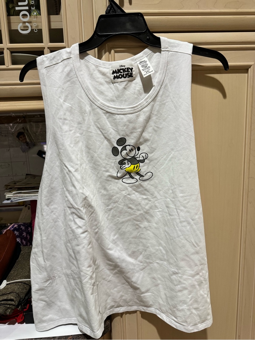 Disney White Tank Top with Yellow-Shorts Mickey Graphic